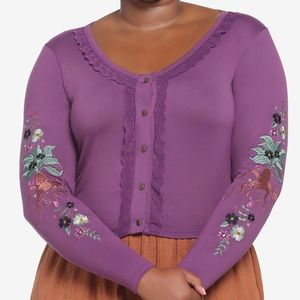 Harry Potter Herbology Mandrake Lace‎ Long Sleeve Plus Size Top Hot Topic
